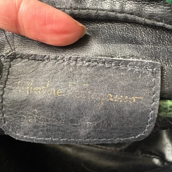 Vintage Salvatore Ferragamo Green Lizard Embossed Leather Vara Bow Crossbody Bag - Picture 5 of 7